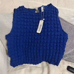 Glam Royal Blue Textured Top